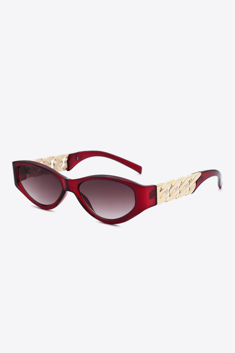 Chain Detail Temple Cat Eye Sunglasses - Image 4