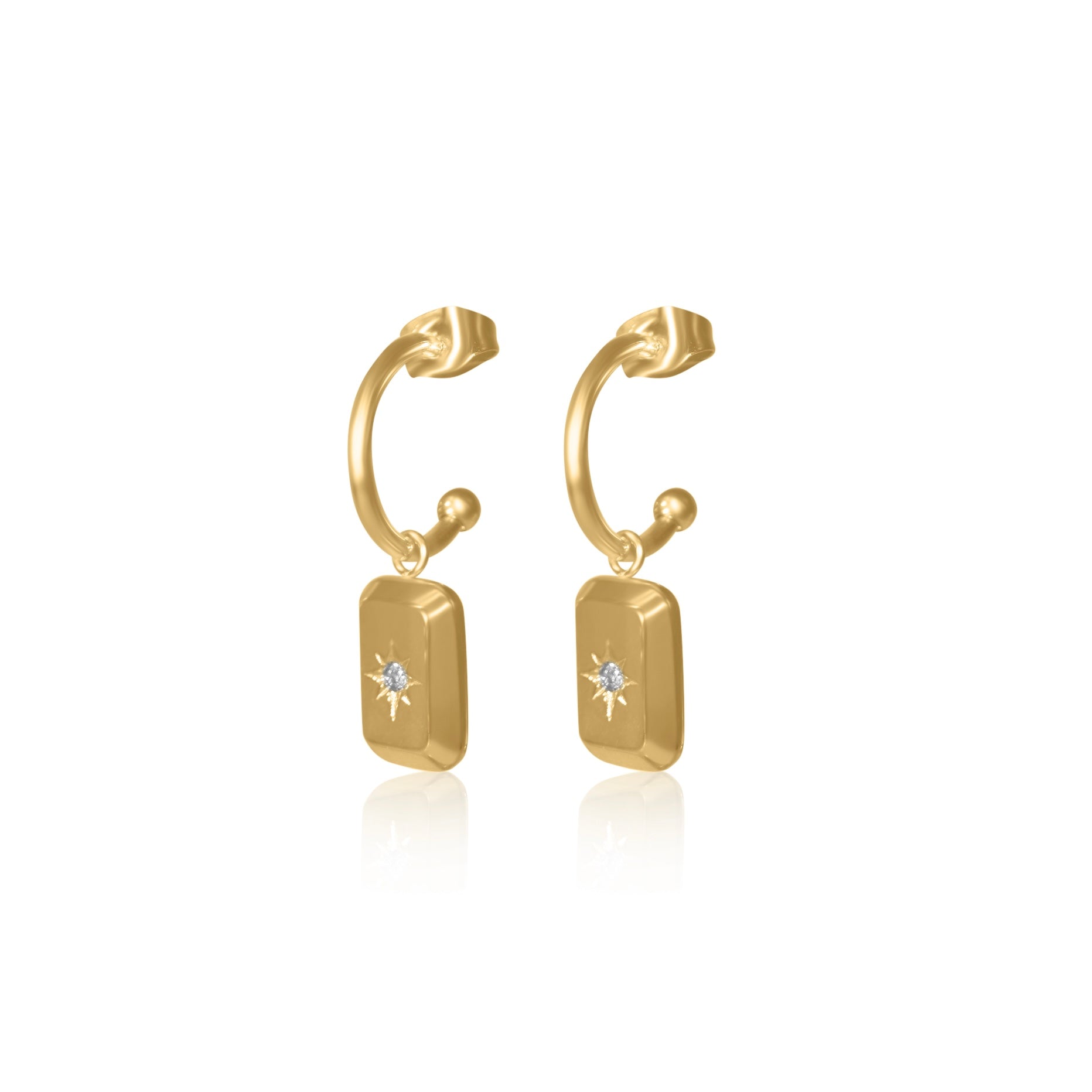 Diamond Star Pendant Hoops
