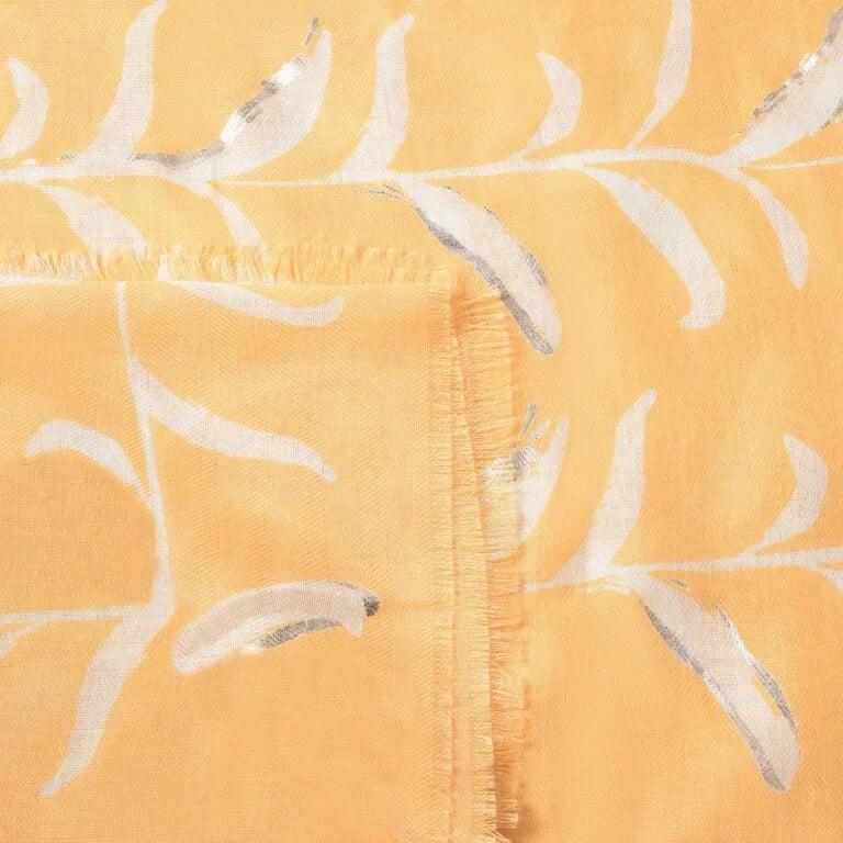 Katie Loxton Scarf | Vine Leaf Yellow & Silver - Image 2