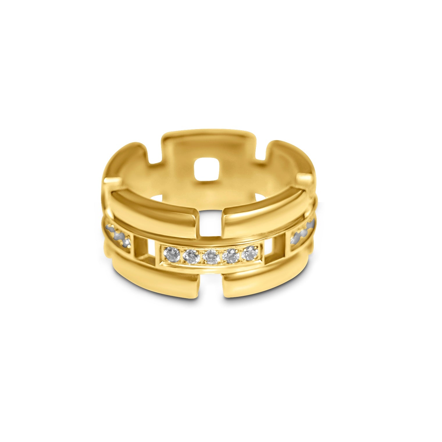 Diamond Chain Link Ring