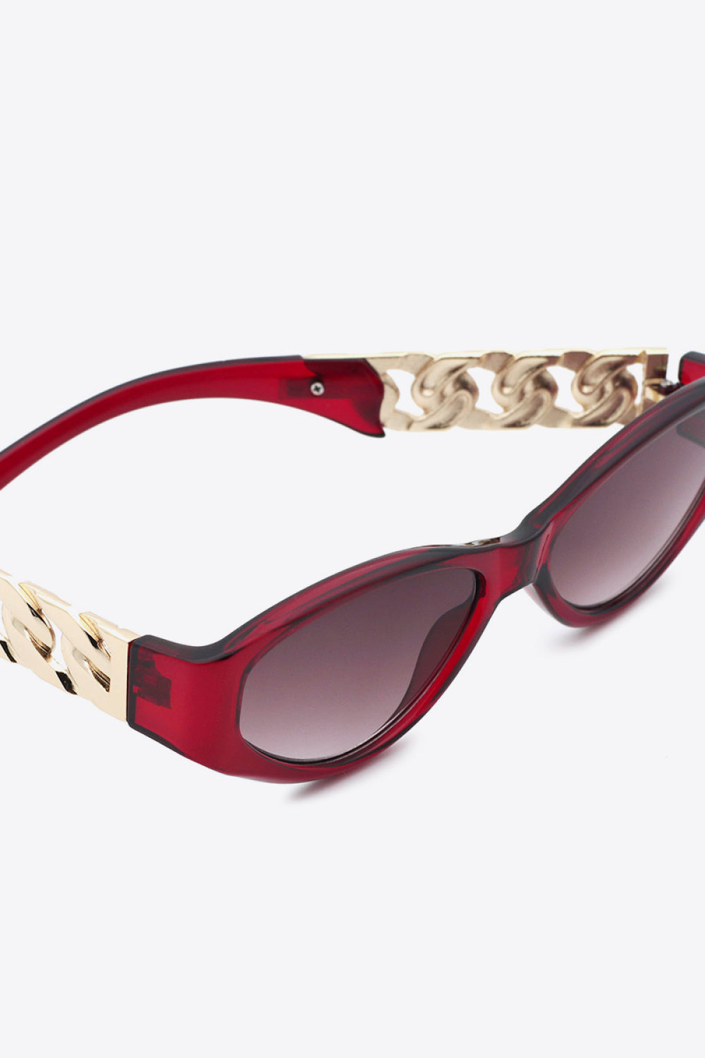 Chain Detail Temple Cat Eye Sunglasses - Image 7