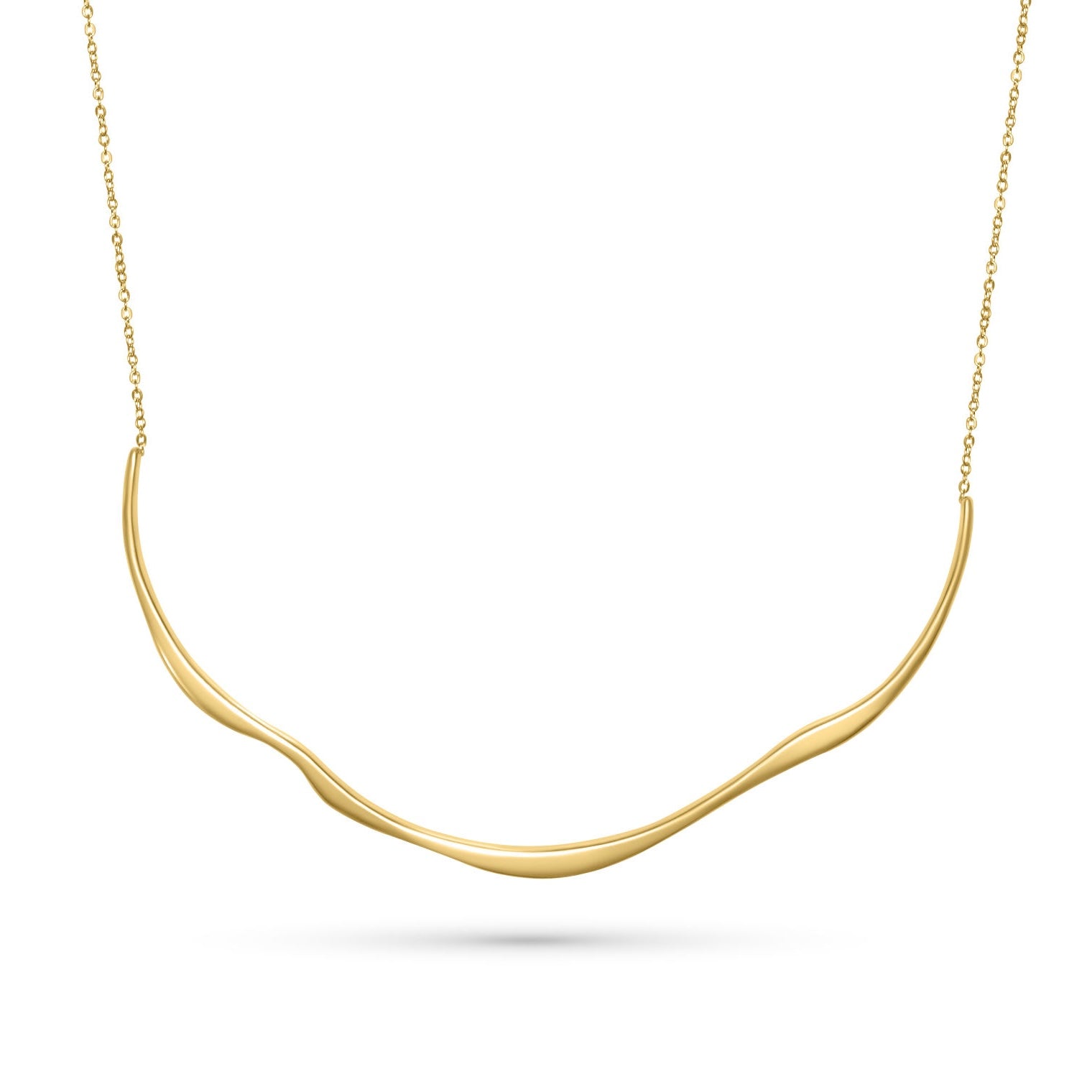 Wide Gold Bar Necklace