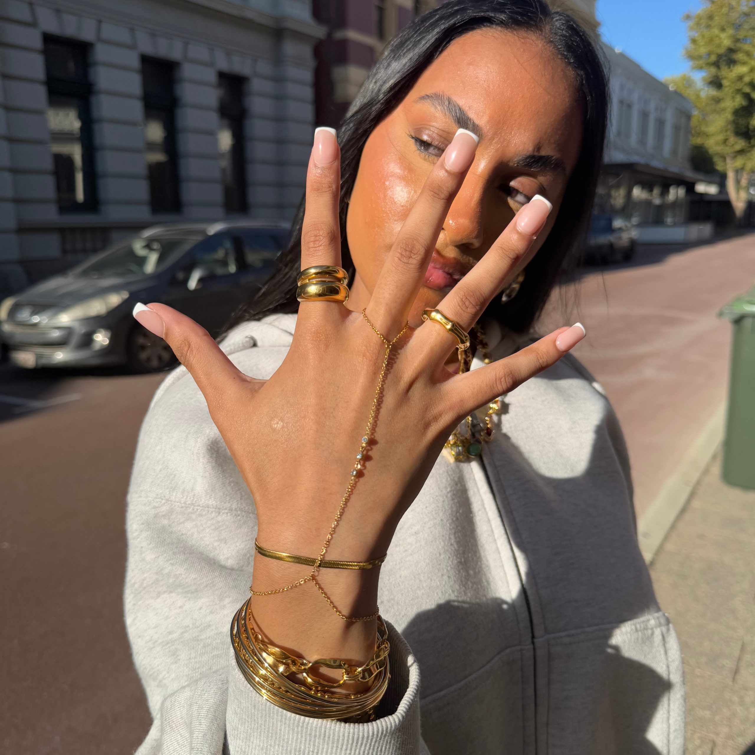 Bold Double Layer Gold Ring - Image 7